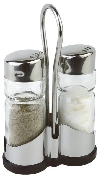 Ménagère sel et poivre verre/inox