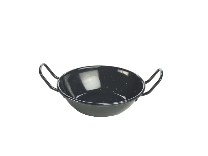 Emaille wokpan zwart 14 cm 360ml