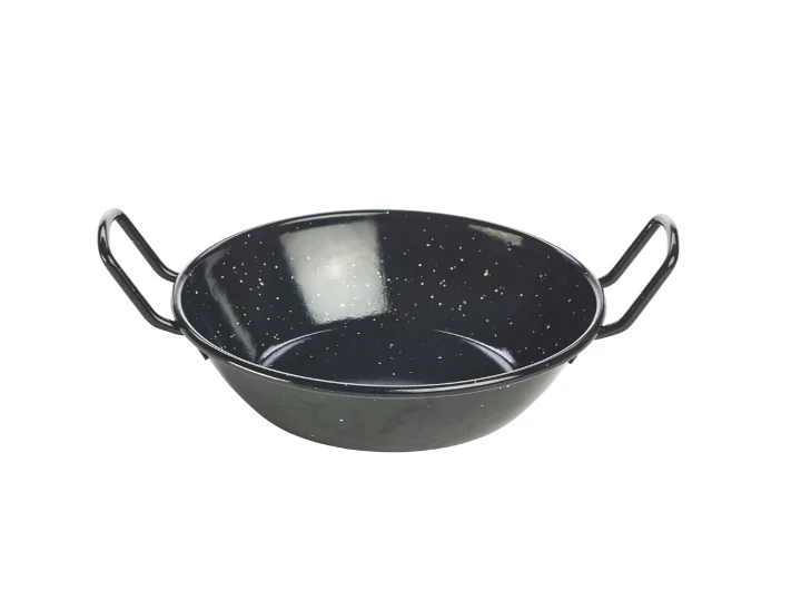 Emaille wokpan zwart 18 cm 780ml