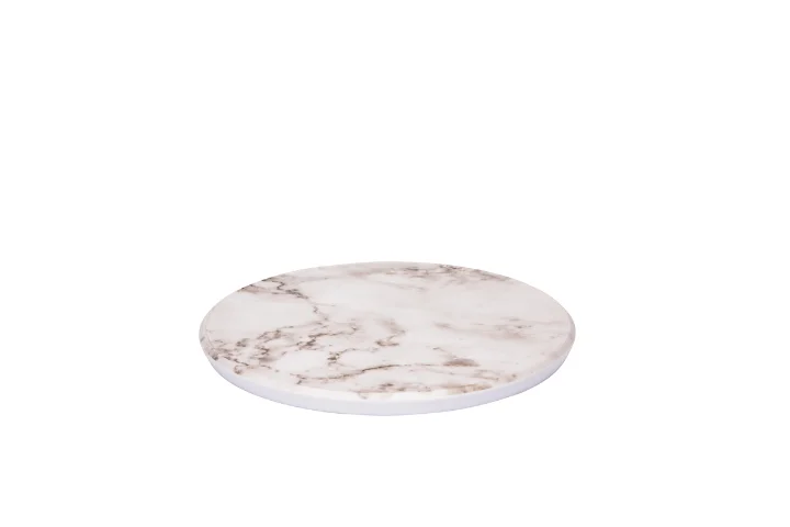 Plateau marble white round 23 cm
