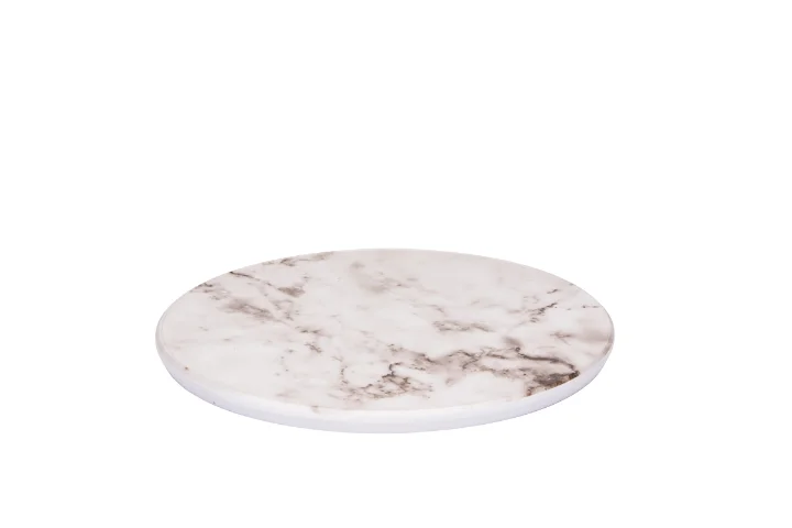 Plateau marble white round 28 cm