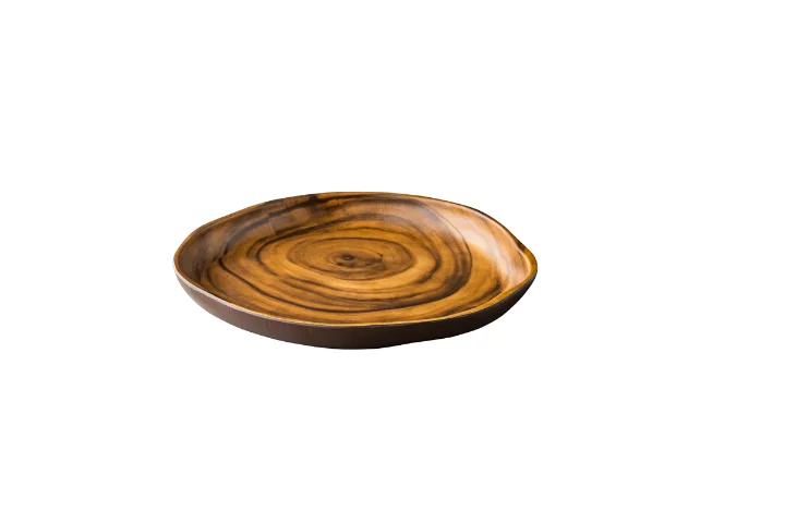 African wood rond bord 24×24,5×3 cm
