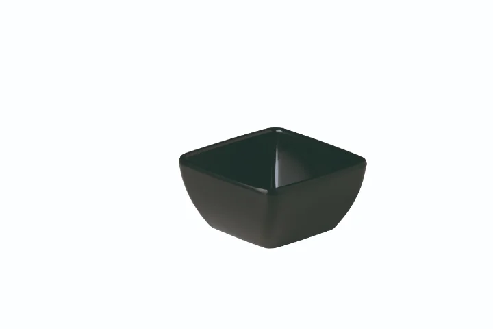 Gebogen vierkant bakje zwart 8,9 x 8,9 x 4,5 cm