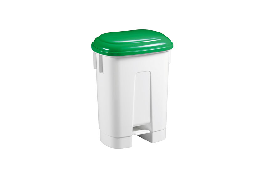 Afvalbak+pedaal-Groen deksel  60L HACCP