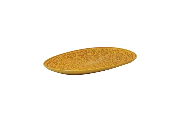 Barcelona oval plate ocher 25,5 x 16,5 cm