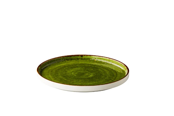 Jersey bord opst. rand stapelbaar groen 25,4 cm