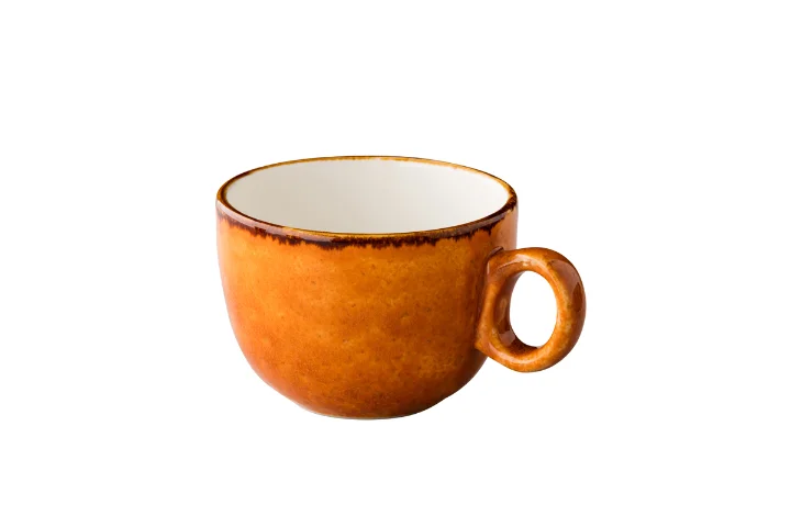 Jersey latte koffiekop stapelbaar oranje 350 ml