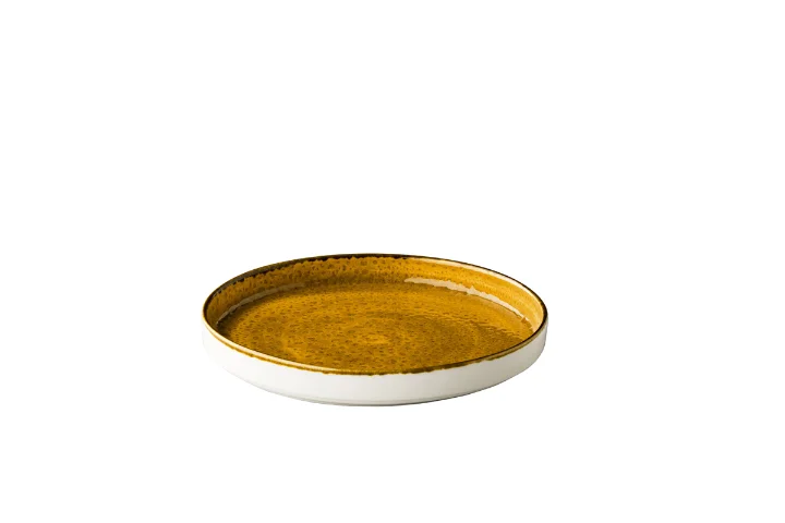 Jersey bord opst. rand stapelbaar geel 20,5 cm