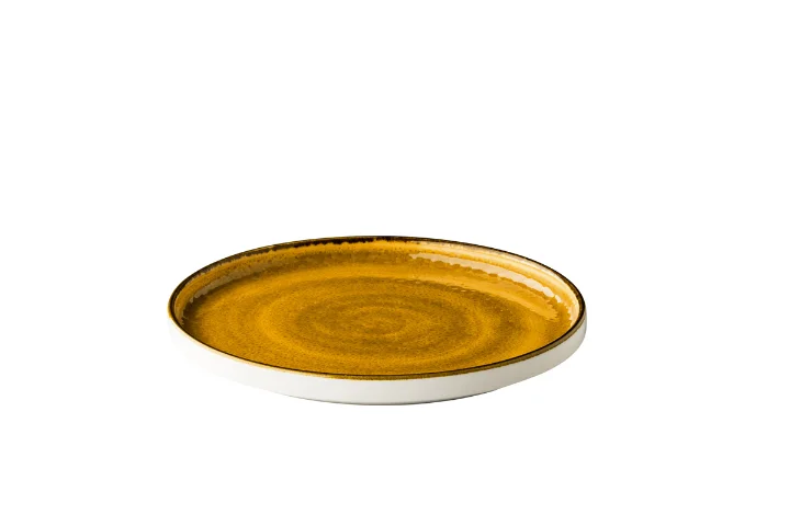 Jersey bord opst. rand stapelbaar geel 25,4 cm