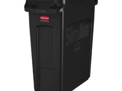 Rubbermaid Slim Jim afvalbak met ventilatiekanalen zwart 60L