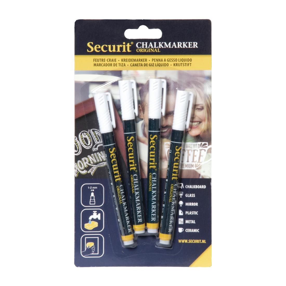 Securit wisbare krijtstiften 2mm wit (4 stuks)
